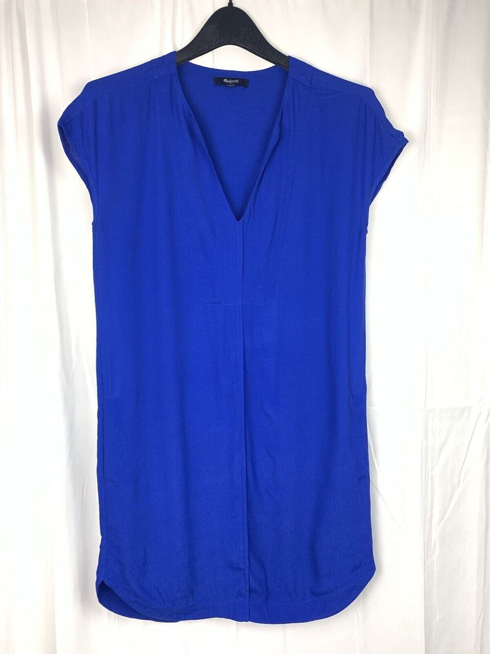 Madewell Shift Dress Blue Women’s V-neck Cap Sleeve Size XXS Boho Preppy